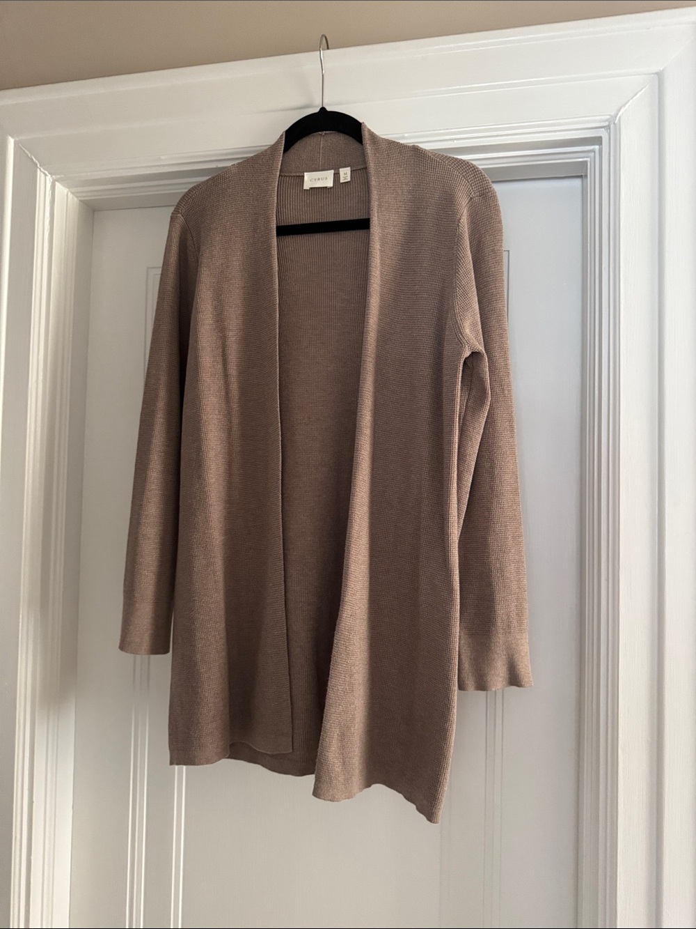 Cyrus Open-Front Cardigan - Taupe Brown